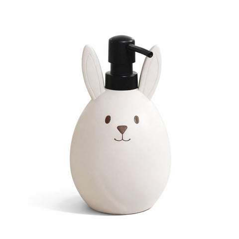 Blissilk 550ml Refillable Cute Bunny Liquid Soap Dispenser with Easy Pump Dispenser Bottles, Designed for Bathroom & Kitchen Countertop