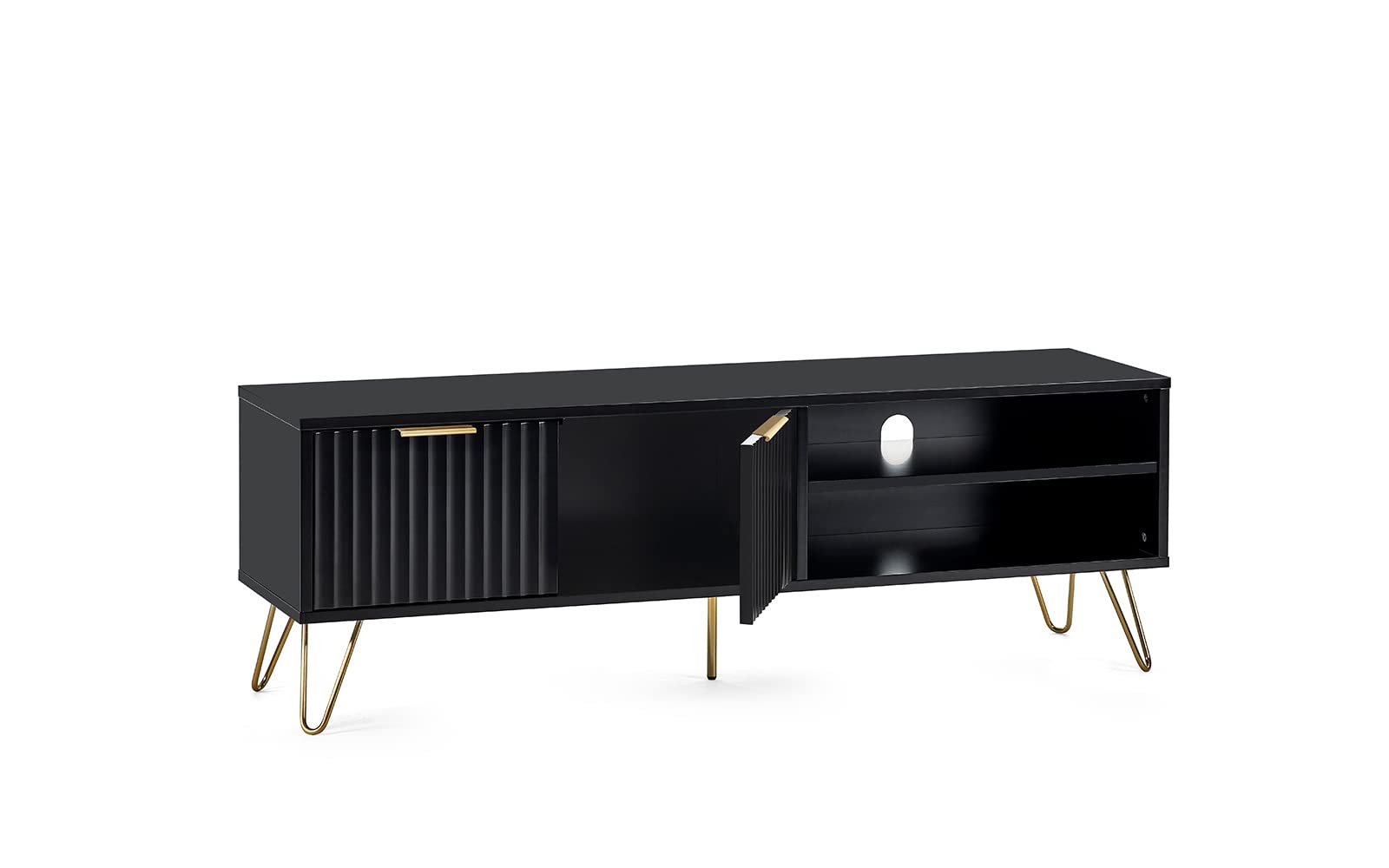 Julian Bowen Murano TV Unit for up to 65" TVs, Black - H50 x W150 x D40cm