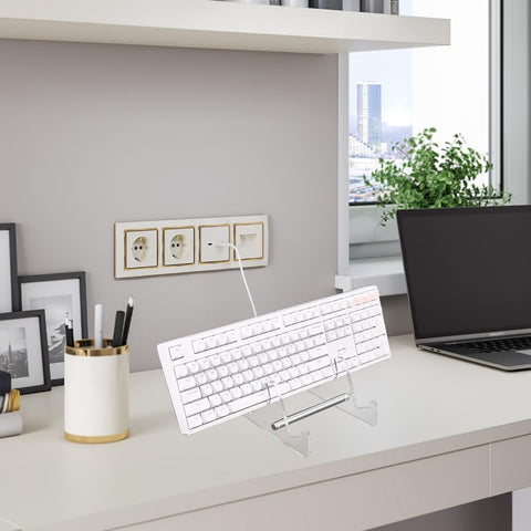 CRASPIRE Clear Keyboard Stand Keyboard Display Shelf Acrylic Iron 3 Tier Portable Detachable Mechanical Computer Collection Storage Holder Tray for
