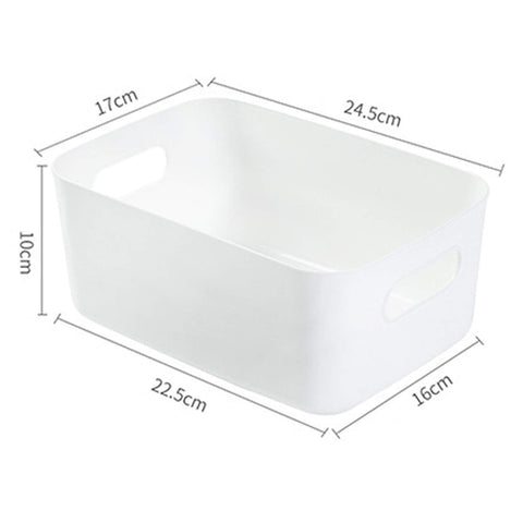 JMYDecor Storage Boxes,Rectangular Box, Set of 3 Plastic Studio Baskets Organiser For Kitchen, Home, Office Bathroom