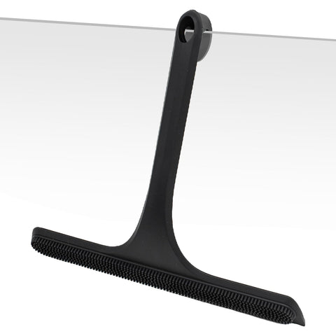 Shower Squeegee For Glass Doors With Built-In Hook All-In-One Silicone Squeegee Rubber Screen Wiper For Window Bathroom Cleaner Scraper Showers