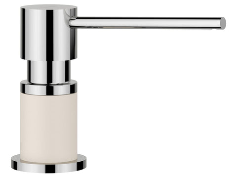 BLANCO Lato Washing Up Liquid Dispenser Soft White/Chrome | Suitable for All Blanco Kitchen Taps | Convenient to Fill from Top | Sink