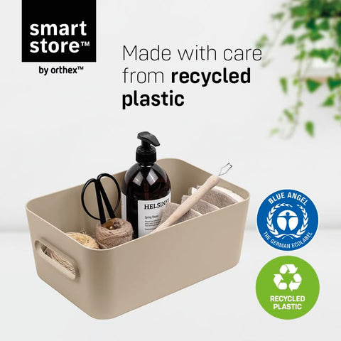 SmartStore Medium Plastic Storage Box with Handles 5× 5.3 L | Organiser Basket for Bathroom, Laundry, Kitchen, Office Drawers and Shelves