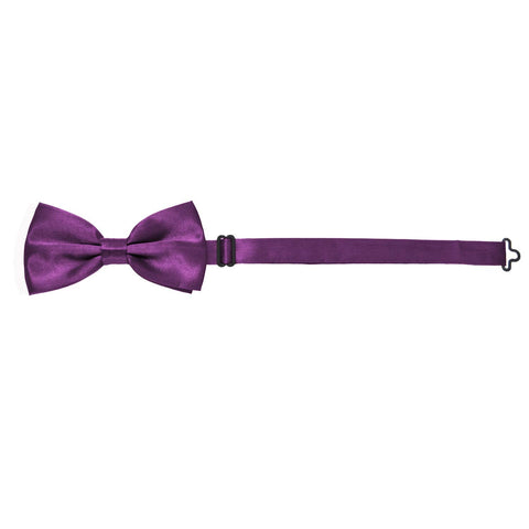 MASADA bow tie violet - men's accessory in shiny-look, continuously adjustable, handmade with hook closure - 12 x 6 cm