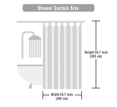 FSZhenZuan Shower Curtain 200x200cm Drop Water Repellent Shower Curtain with Hooks Washable Polyester Fabric Geometric Waves Decorative Bathroom