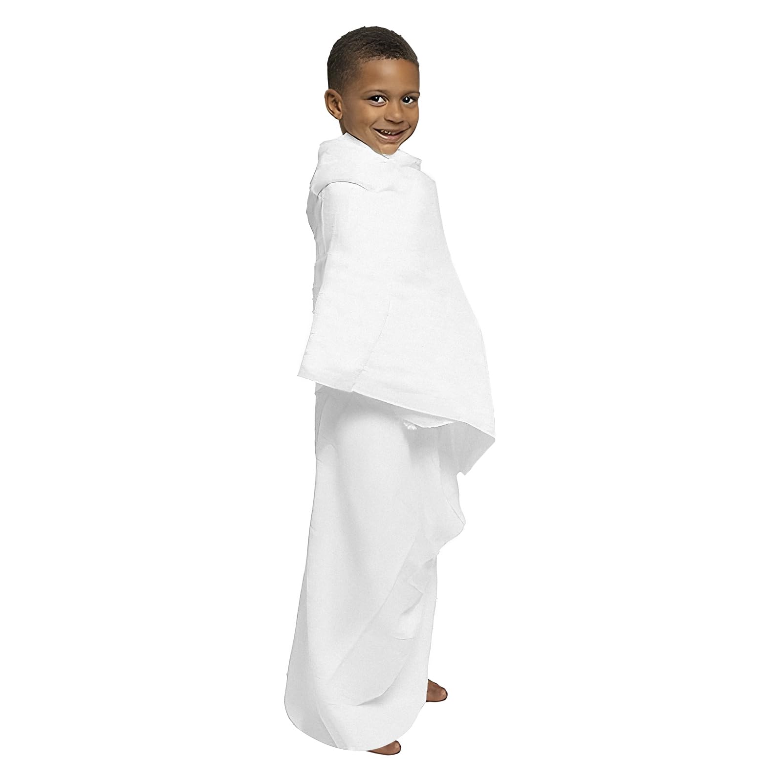 Faxianther 2Pcs Soft Ihram Towel Set for Boys, Kids Breathable White Islamic Pilgrimage Ritual Towel Wrap Cotton Muslim Prayer Shawl Clothes Mecca