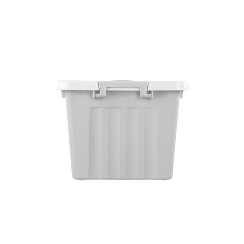 Cetomo 15L*6 Storage Boxes with Lids, Plastic Storage Box with Secure Side Latches, Stackable & Nestable Organizer for Home, Office, Moving, PP, Gray