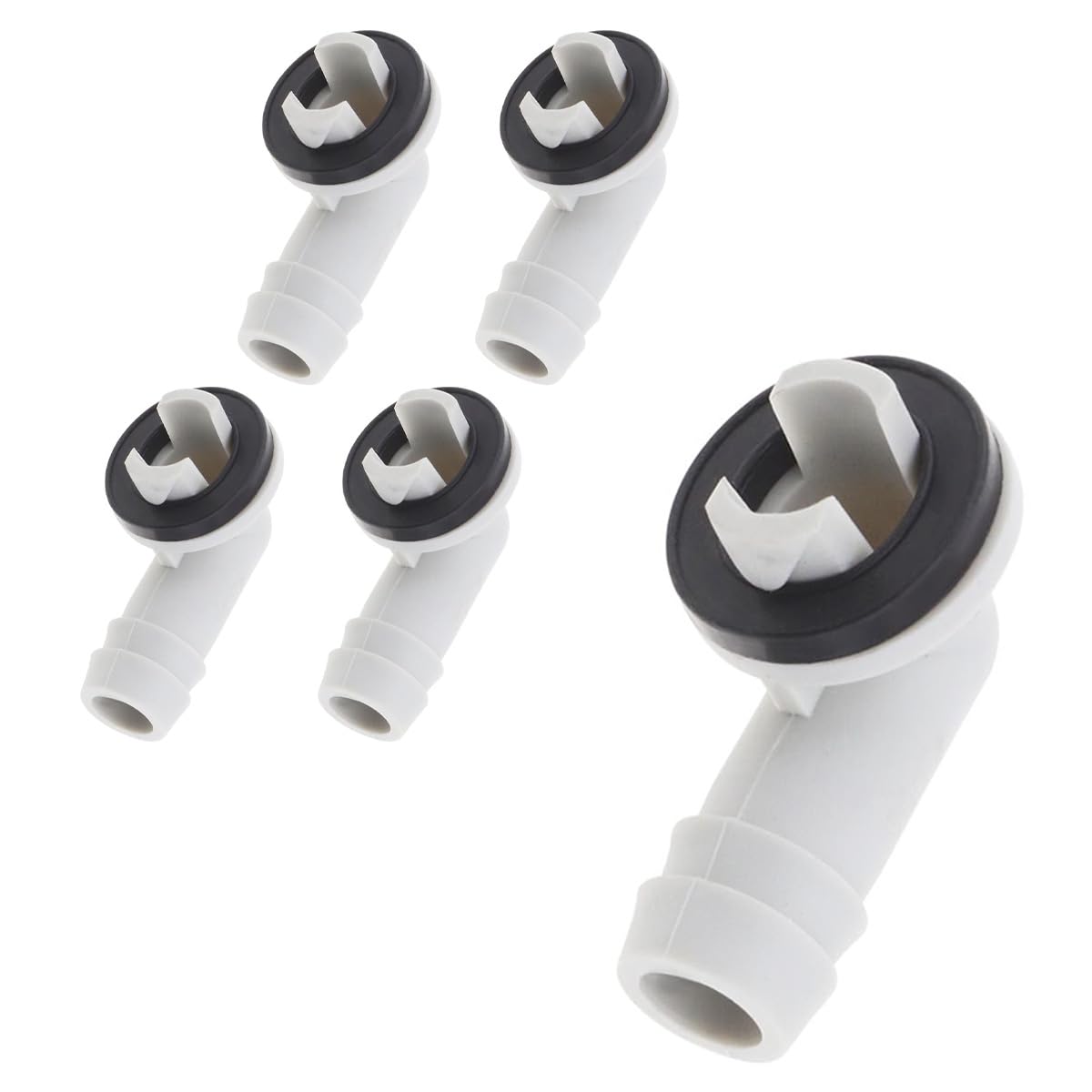 VOANZO 5 Pcs 15mm Air Conditioning Water Outlet Nozzle Air Conditioning Drain Hose Connector Elbow With Rubber Ring