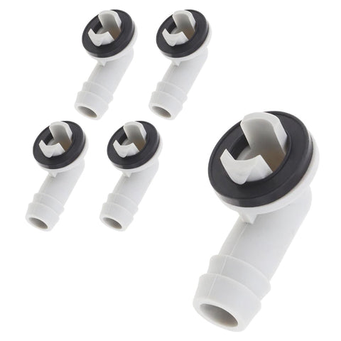 VOANZO 5 Pcs 15mm Air Conditioning Water Outlet Nozzle Air Conditioning Drain Hose Connector Elbow With Rubber Ring