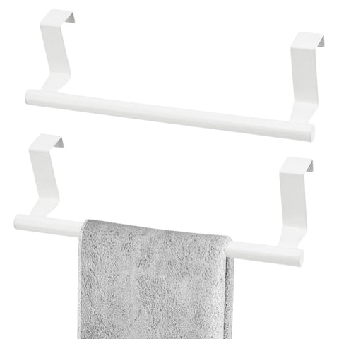 2 Pcs Stainless Steel Towel Holder, Over Door Towel Rail with Protective Strip, Towel Bar Holder