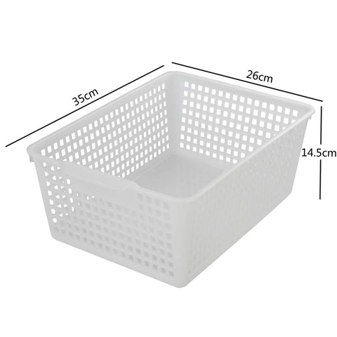 Dynko 4 Packs Large Storage Baskets, Plastic Weave Organizer Baskets