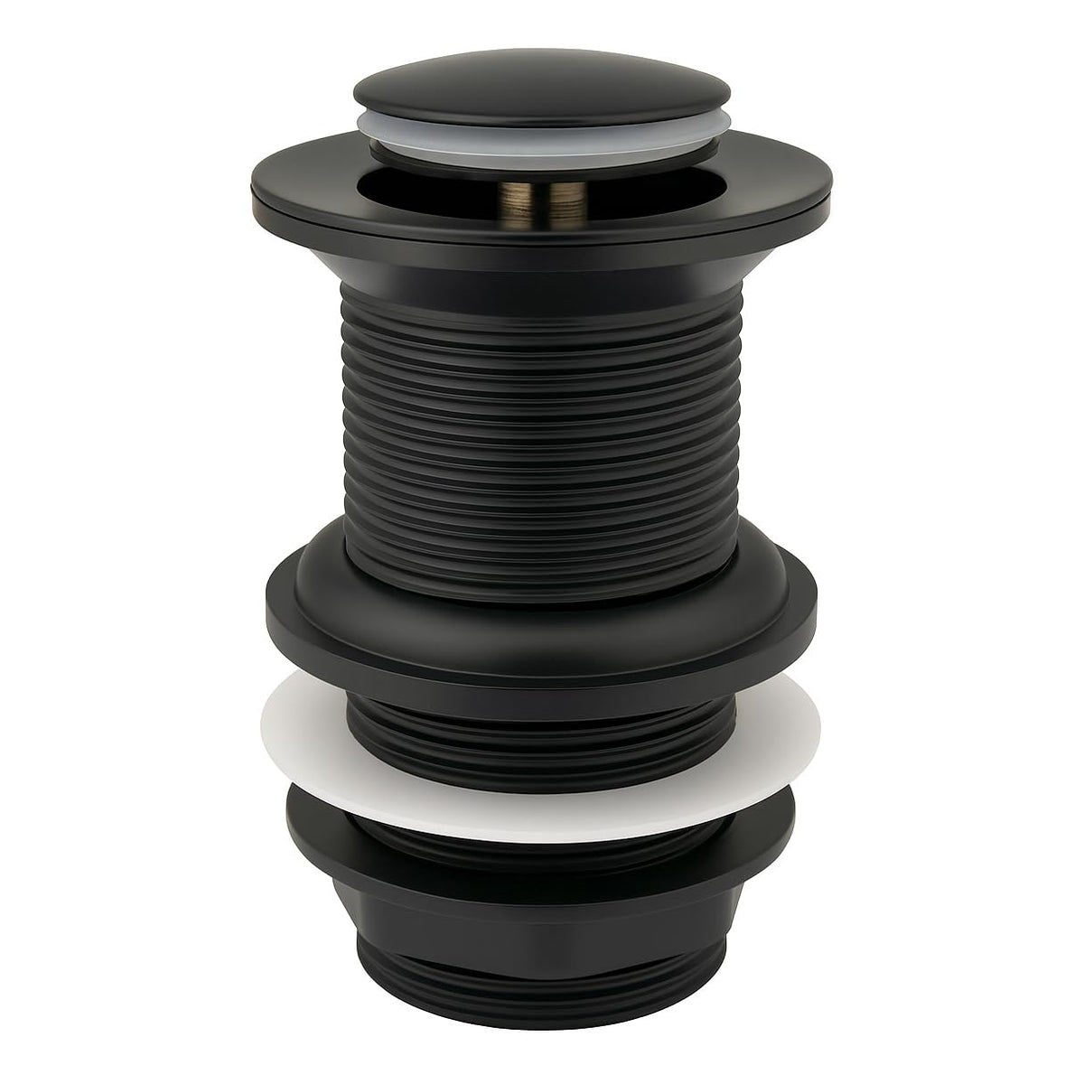 Xcel Home™ Unslotted Black Replacement Click Clack Basin Waste | Quality Brass Pop-Up Bathroom Sink Plug | Standard G 1 1/4" BSP Connection | 1 pc