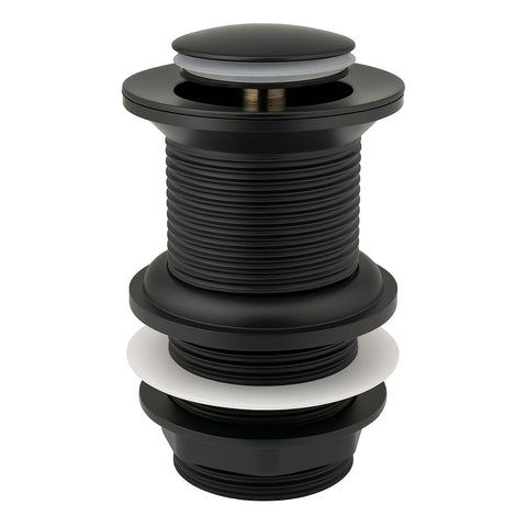 Xcel Home™ Unslotted Black Replacement Click Clack Basin Waste | Quality Brass Pop-Up Bathroom Sink Plug | Standard G 1 1/4" BSP Connection | 1 pc