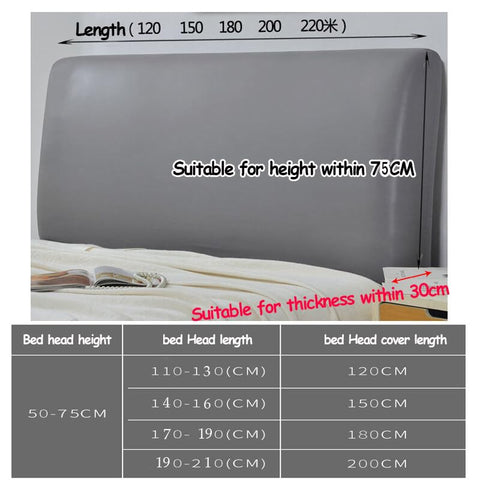 Bestenrose Bed Headboard Cover Waterproof Pu leather All-inclusive Elastic Headboard Protection Cover for King Double full Headboard Protector