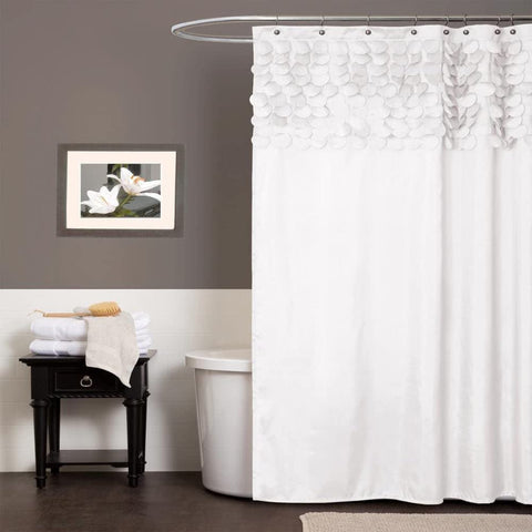 Lush Decor Curtain, Polyester, White, 72" W x 72" L (Pack of 1)