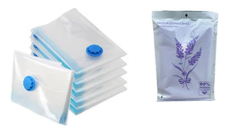 K-TREE Vacuum Bags - Lavender Scent, 8 Bags 50x70cm, Reusable, Durable, Dust & Moisture Resistant