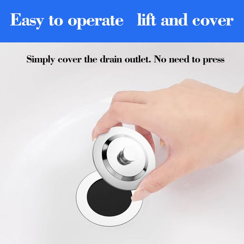 Stainless Steel Bath Plug for 40-45mm Holes, Universal Sink Stopper for Kitchen and Bathtub, Anti-Leak Design with Secure Fit