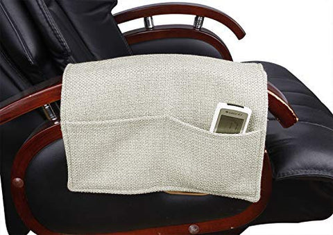 JINTN Linen Sofa Armrest Organiser Armrest Caddy Pocket Organizer Recliners Sofa Couch Arm Chair Caddy TV Remote Control Holder Organizer Cell Phone