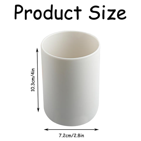 Rumyve White Toothbrush Holder,Unbreakable Reusable Drinking Cups,Plastic Water Cup 300ml for Adults Kids Drinking Travel