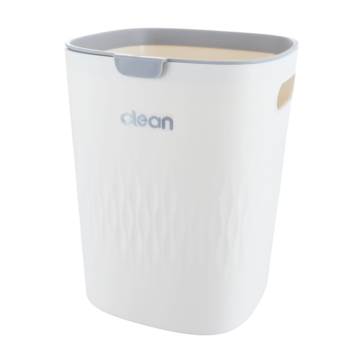 ASelected Trash Bin 10 L Kitchen Trash Can Pressure Rings Design Cream White Square Trash Can For Kitchen,Bathroom Office Living