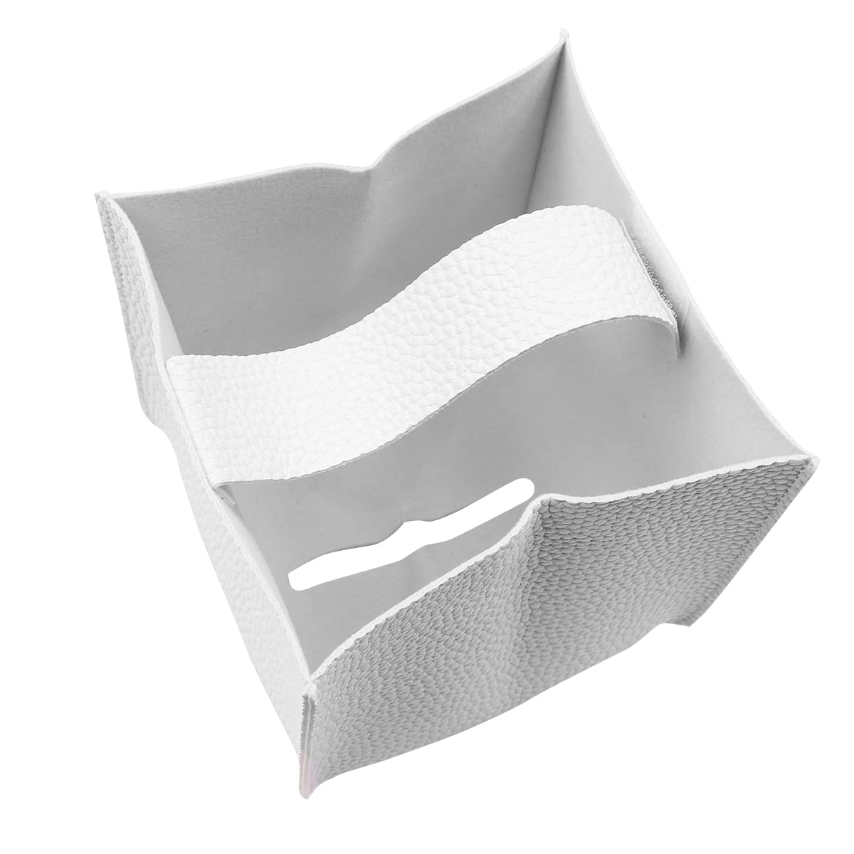 VOANZO 2Pcs Tissue Box Cover Square Modern Delicate Decorative PU Leather Cube Tissues Covers for Home Hotel Car Office Restaurant White
