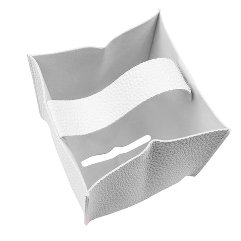VOANZO 2Pcs Tissue Box Cover Square Modern Delicate Decorative PU Leather Cube Tissues Covers for Home Hotel Car Office Restaurant White