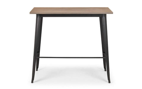 Julian Bowen Grafton Bar Table for 2-4, Solid Elm - H105 x W120 x D60cm
