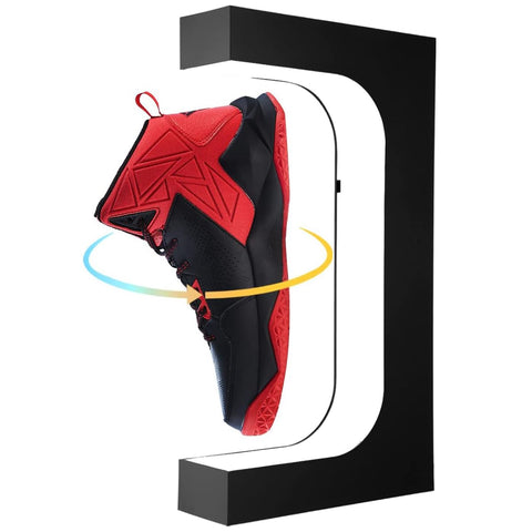 DIDWI Floating Shoe Display, Levitating Shoe Display Stand Holder with LED Light Rotating Magnetic Levitation Sneaker Rack for Home Decor
