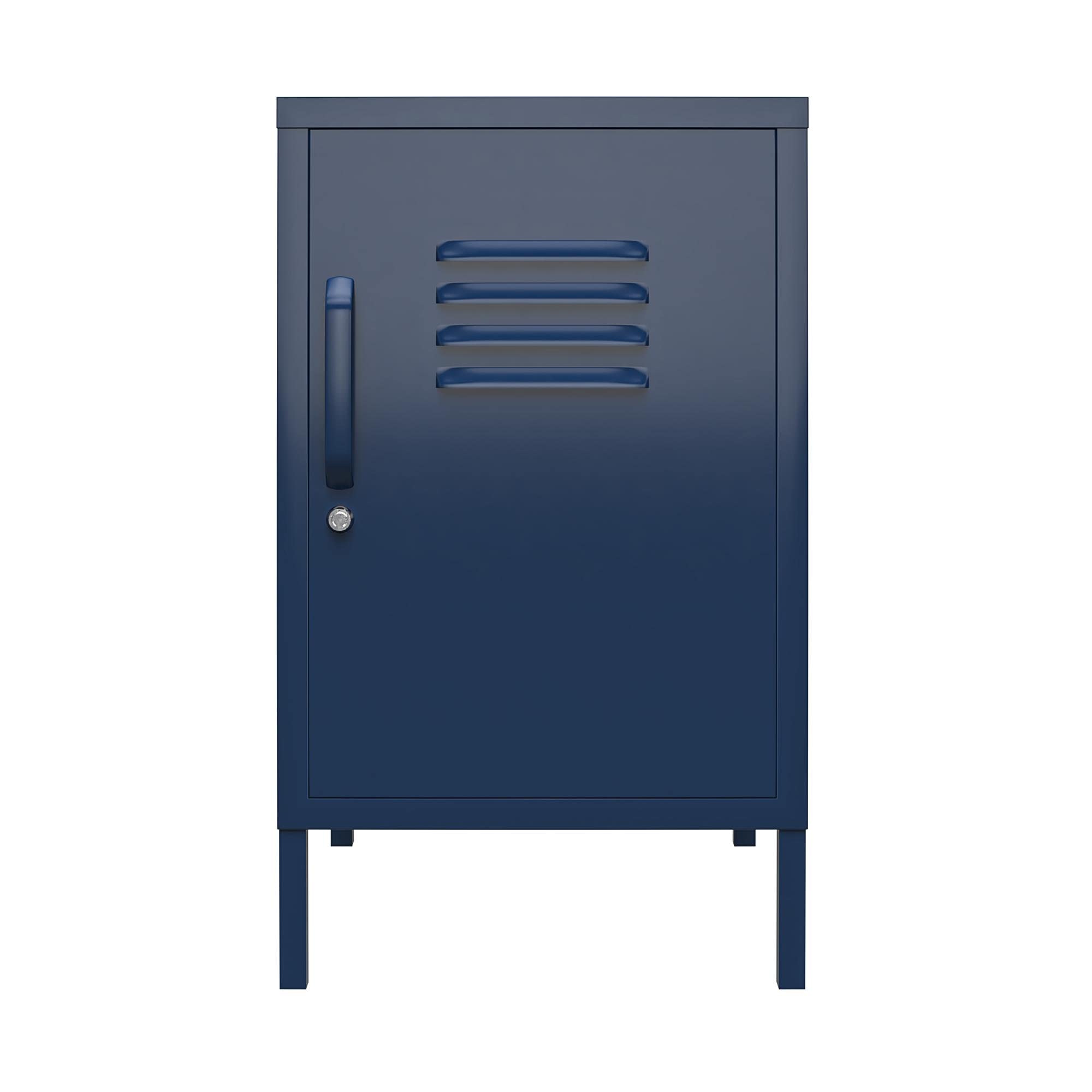 DHP Furniture Bradford Metal Locker End Table Navy, 39x37x68cm (DxWxH)