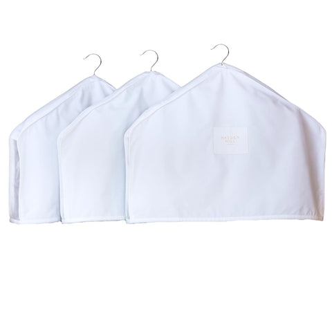 Hayden Hill Organic Cotton Shoulder Covers for Hanging Clothes, Set of 3