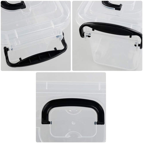 Bringer Set of 6 Mini Plastic Storage Box, 1.5 L Clear Tiny Latch Box, F