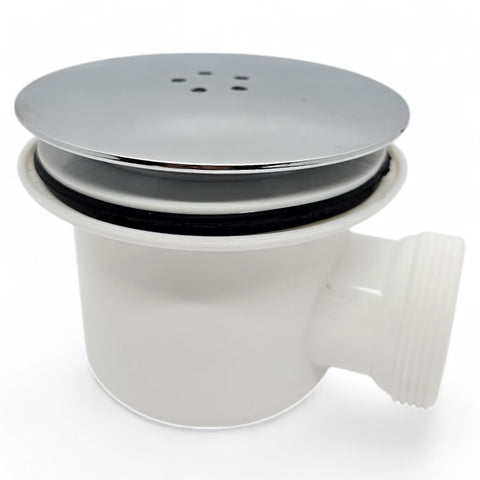 Duraplast UK™ 90mm Universal Shower Waste Replacement - Chrome Finish Shower Plug Hole Cover with 115mm Diameter and Removable Hair Catcher