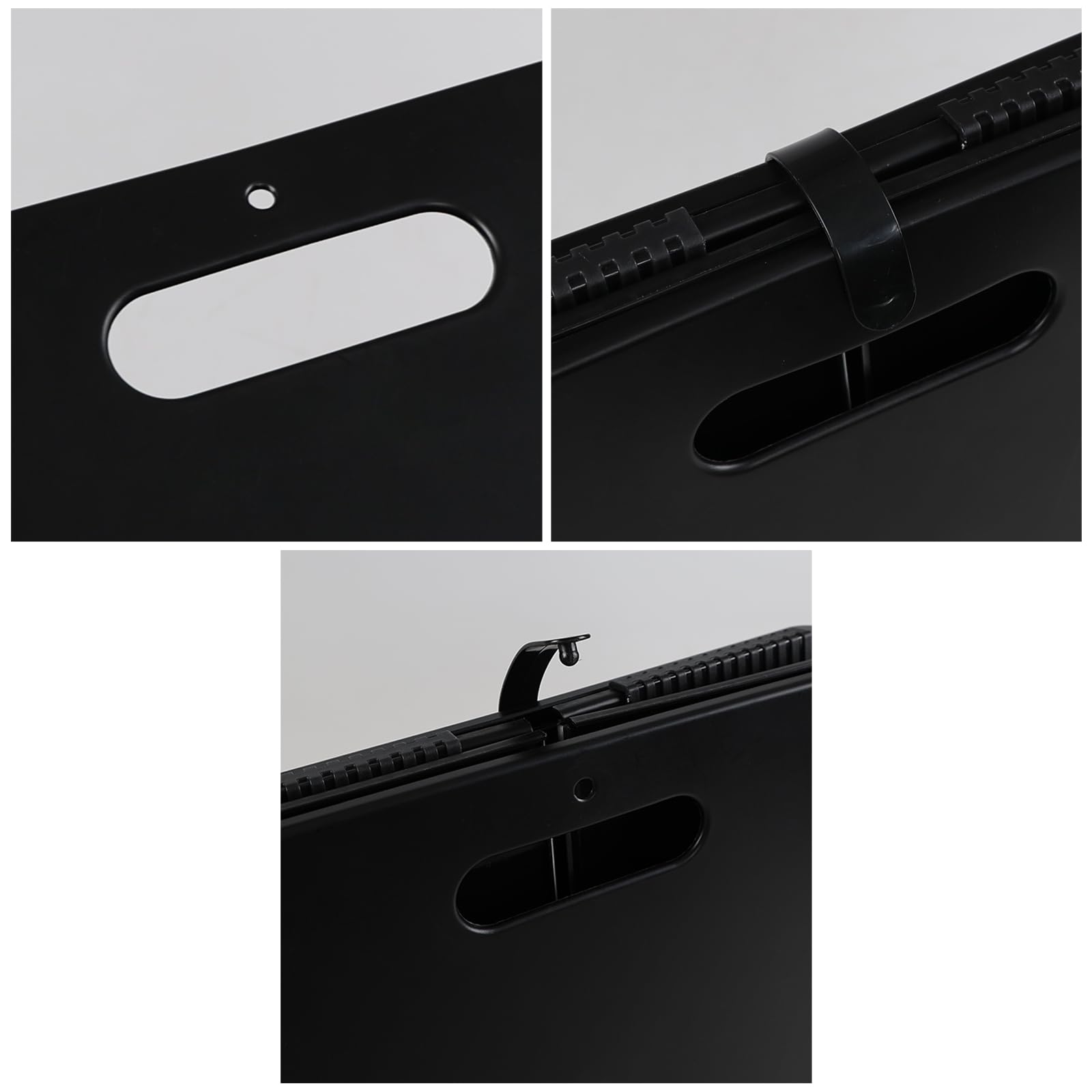 Dehouse 4 Pack Plastic Collapsible Storage Cube Boxes with Handle, Foldable Square Storage Unit Box, Black