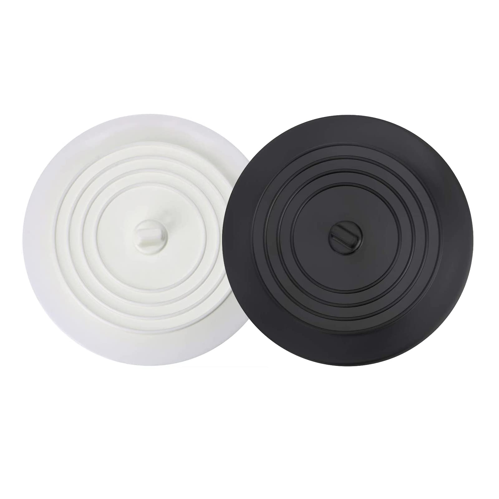 VBNZBK 2 Pack Silicone Tub Stopper, Universal Bath Plug,6 Inches Drain Stopper Cover for Kitchen, Bathroom, Laundries(Black and Gray)