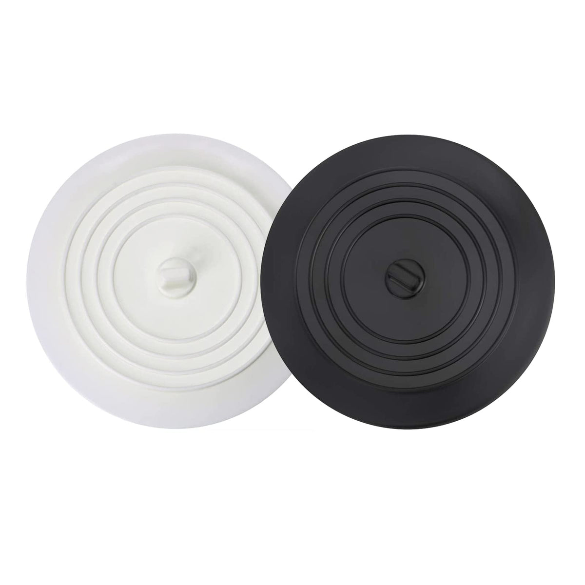 VBNZBK 2 Pack Silicone Tub Stopper, Universal Bath Plug,6 Inches Drain Stopper Cover for Kitchen, Bathroom, Laundries(Black and Gray)