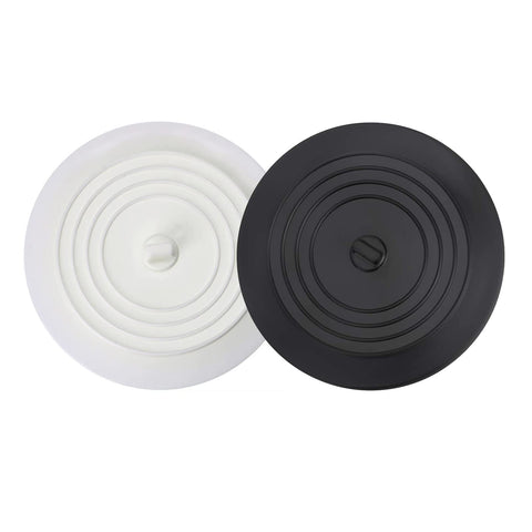 VBNZBK 2 Pack Silicone Tub Stopper, Universal Bath Plug,6 Inches Drain Stopper Cover for Kitchen, Bathroom, Laundries(Black and Gray)