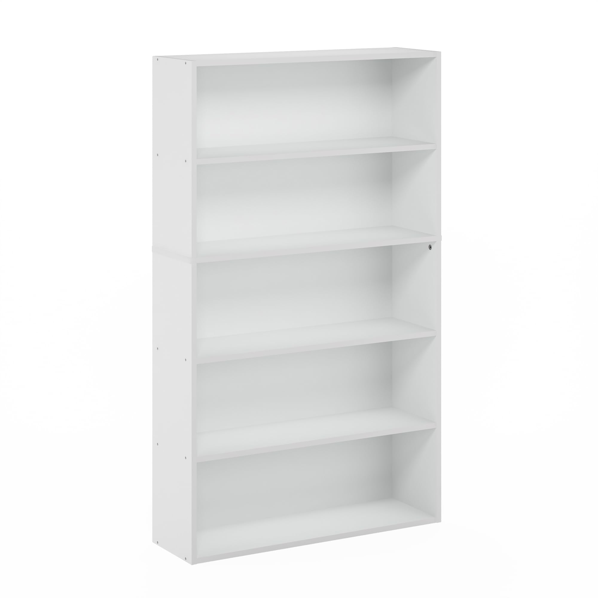 Furinno PASIR Book Shelf, 5-Tier Bookshelf, Bookcase with Open Shelf, 9.4 x 31.5 x 52.7, for Living Room, Bedroom, Home Office, White