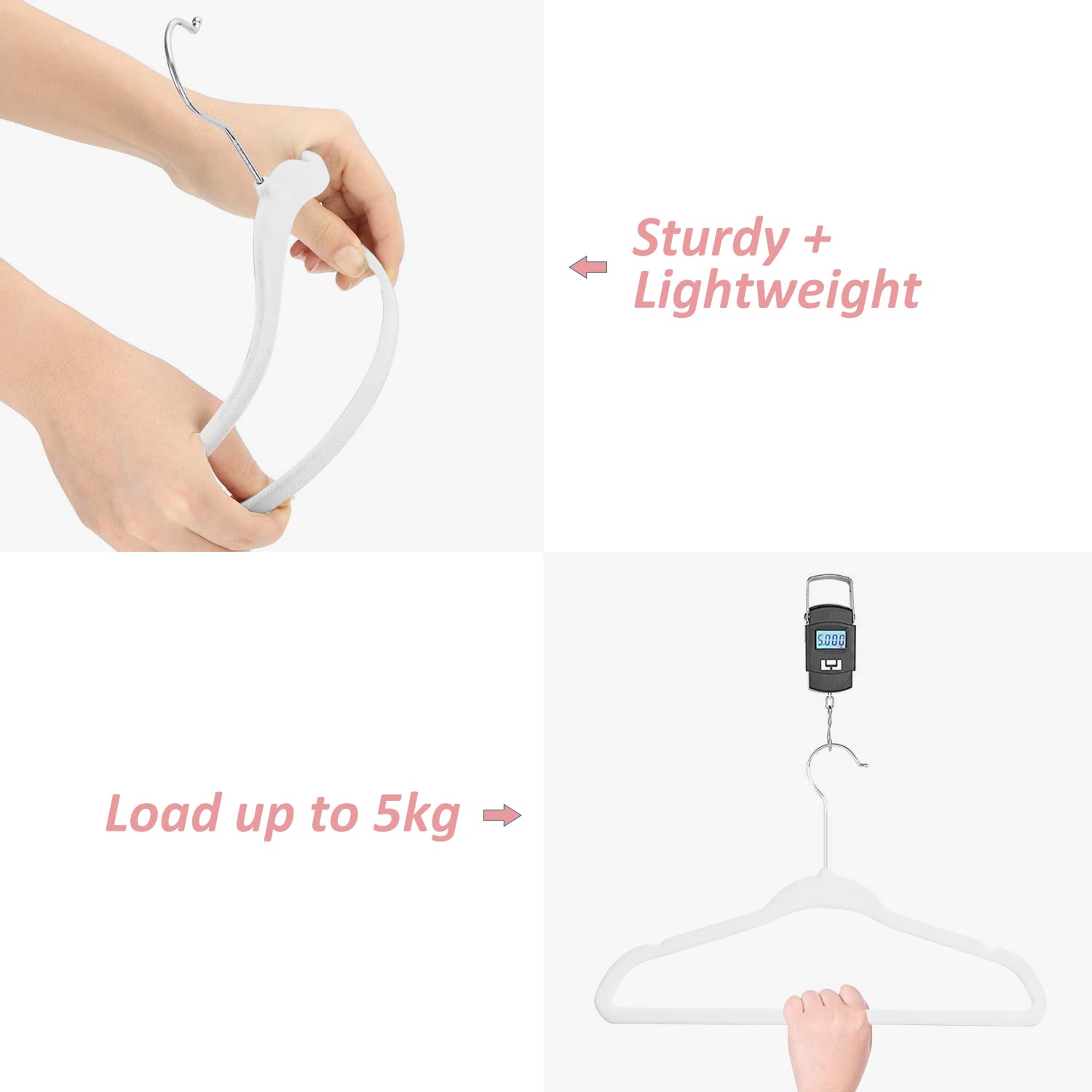 MangoKit Non-Slip Baby Velvet Hangers, Newborn Coat Hangers 15 Pack White
