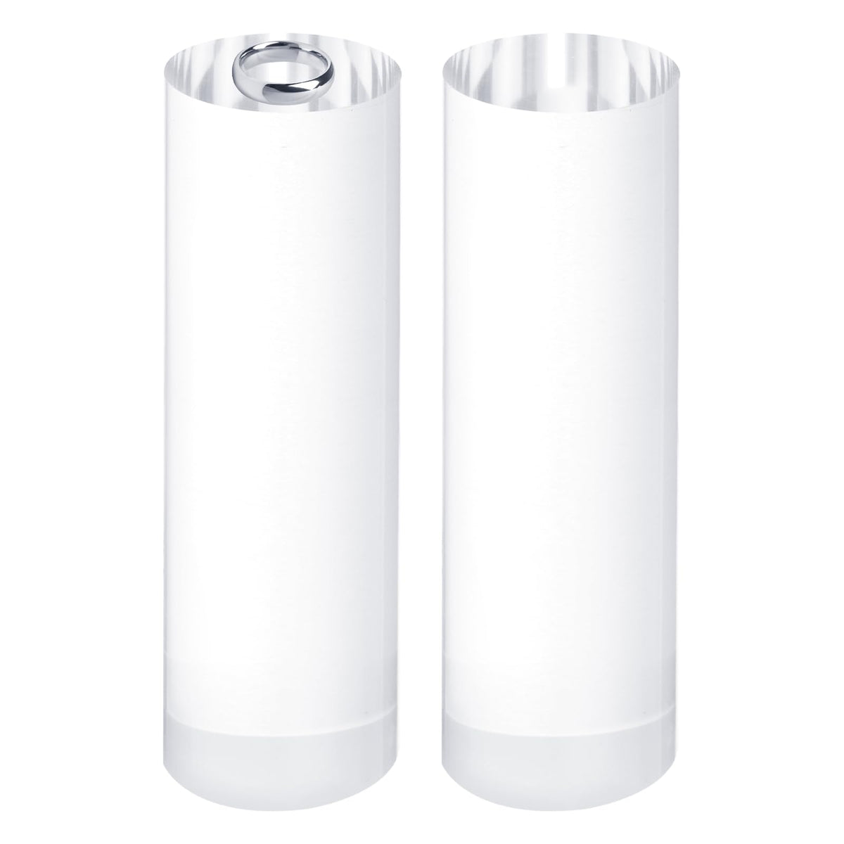 sourcing map 2pcs Acrylic Cylinder Display Blocks, 30 x 100 mm/1.2" x 3.9" Clear Jewelry Display Base Polished Cube Riser Stand Display Holder Base