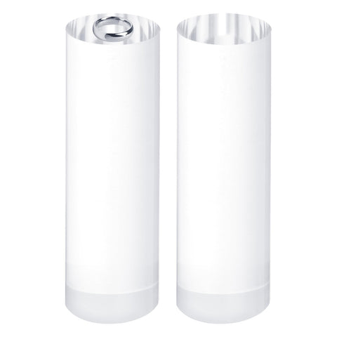 sourcing map 2pcs Acrylic Cylinder Display Blocks, 30 x 100 mm/1.2" x 3.9" Clear Jewelry Display Base Polished Cube Riser Stand Display Holder Base