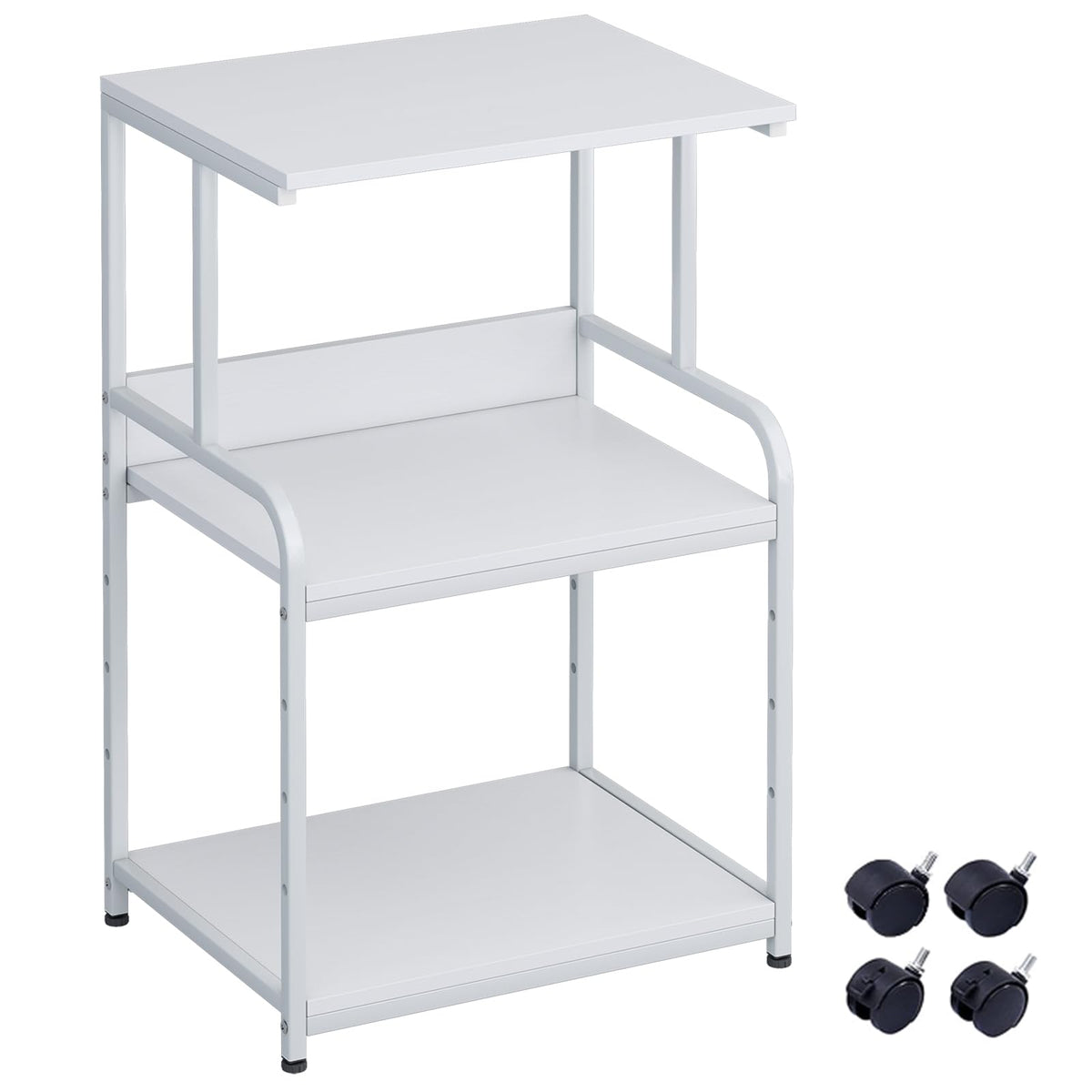 Printer Stand Table Shelf with Storage,3d Printer Shelf Organizer With Shelf and Wheels,3 Tier Multi-Purpose Rolling Cart for Folders,Books,for Fax