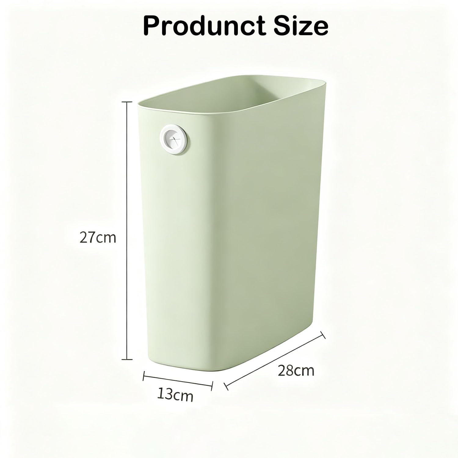 Chiziyixin 10L Open Top Bathroom Bin, Reusable Slim Bedroom Bin, Small Narrow Trash Can Plastic Garbage Container Wastebasket for Bathroom, Bedroom