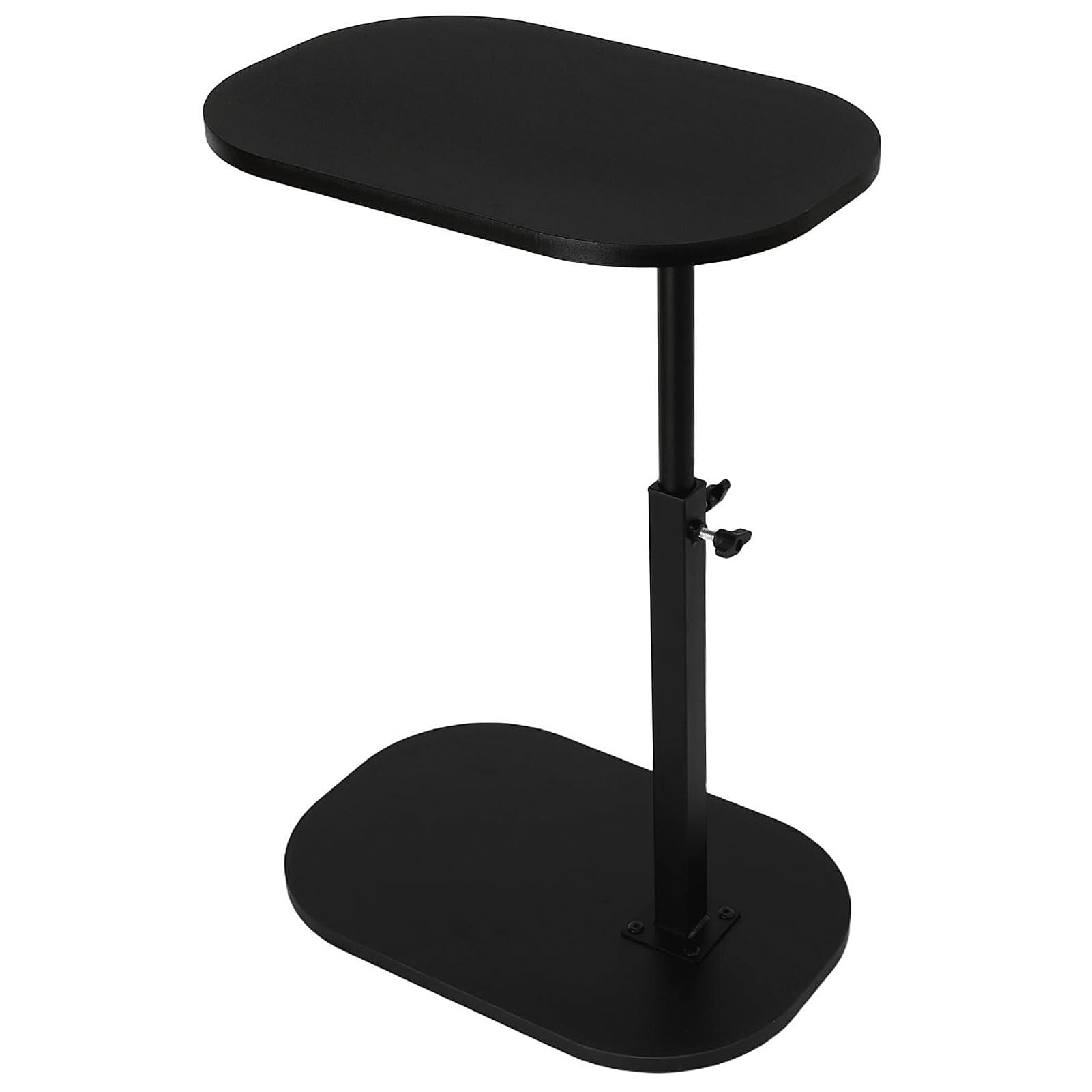 XUDREZ Adjustable C Shaped Side Table, 360°Swivel End Table, Living Sofa Table, Modern Small Coffee Table for Bed/Bathtub (Black-Black)