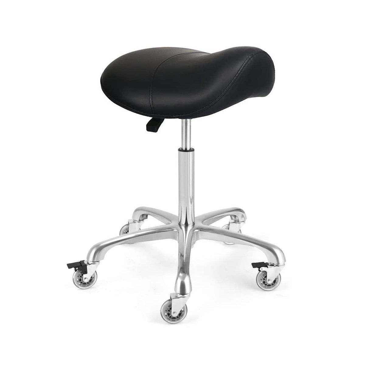 McDooFly Ergonomic Saddle Stool with Wheels Rolling Saddle Chair Heavy Duty Height Adjustable Swivel Hydraulic Stool for Dental Clinic Massage Salon