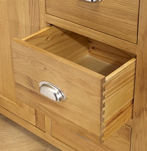 Birlea Woburn Small 3 Drawer Bedside, Wood, Oak, 32 x 42 x 57 cm