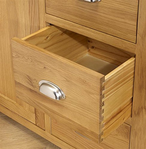 Birlea Woburn Small 3 Drawer Bedside, Wood, Oak, 32 x 42 x 57 cm