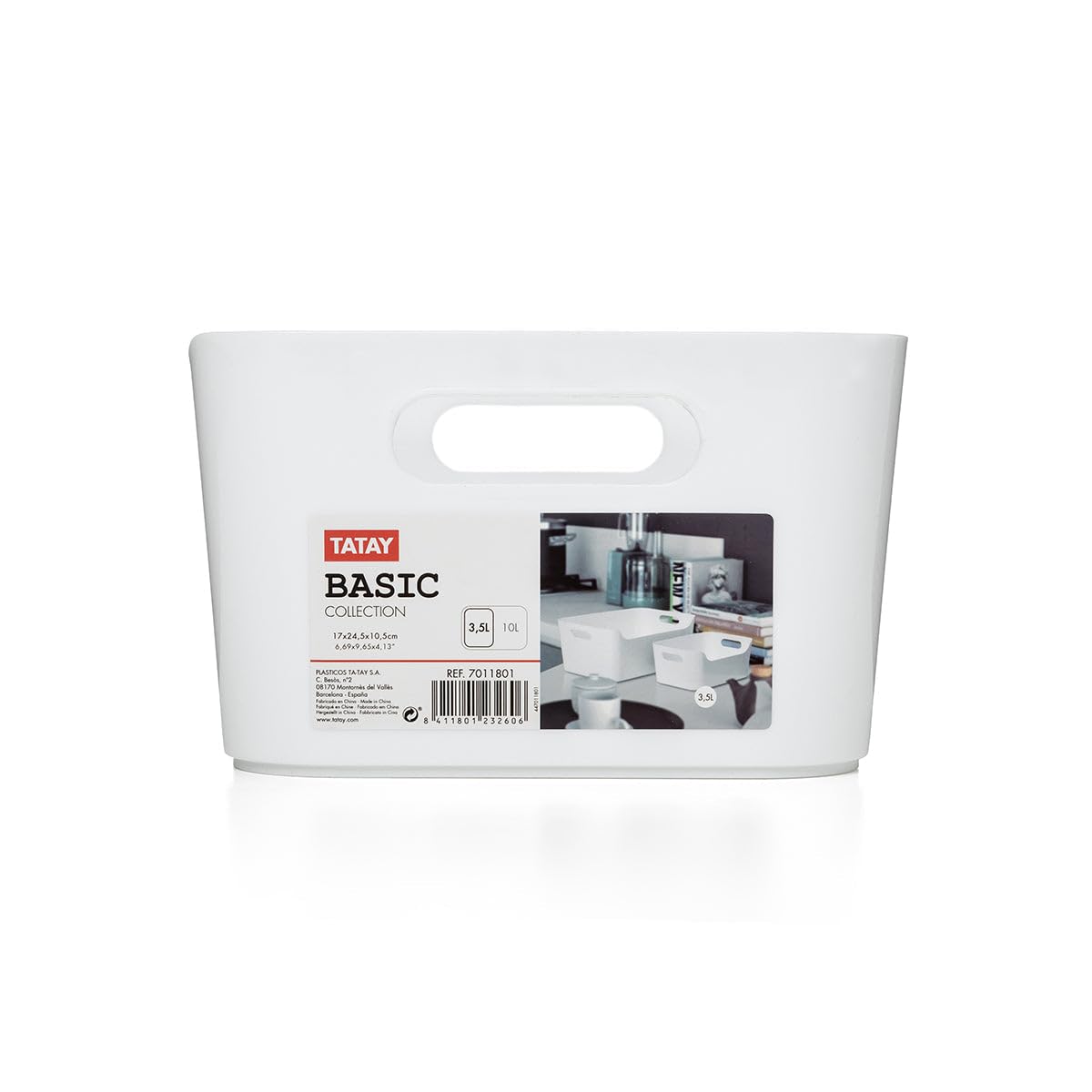 TATAY Storage Basket Integrated Carry Handles Minimalist Design