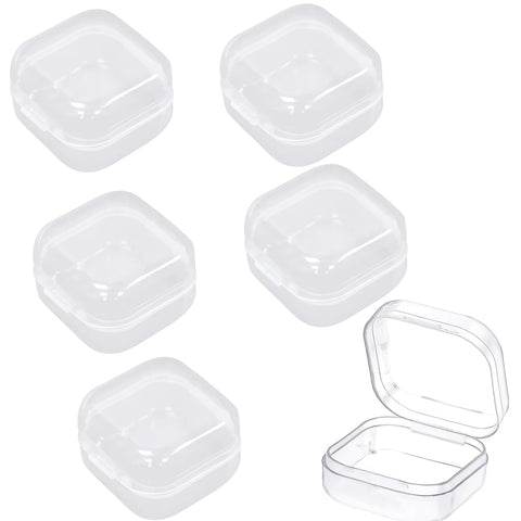 6pcs Small Square Clear Plastic Organizer Boxes Plastic Boxes with Lids