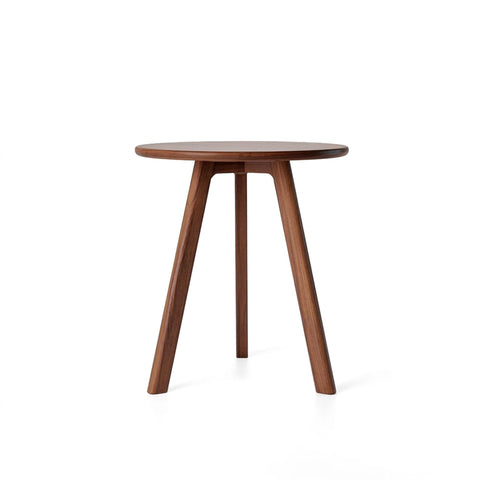 Raico Round Side Table 100% Solid Wood Occasional Table Minimal Scandinavian End Table for Living Room Sofa Table (Walnut)