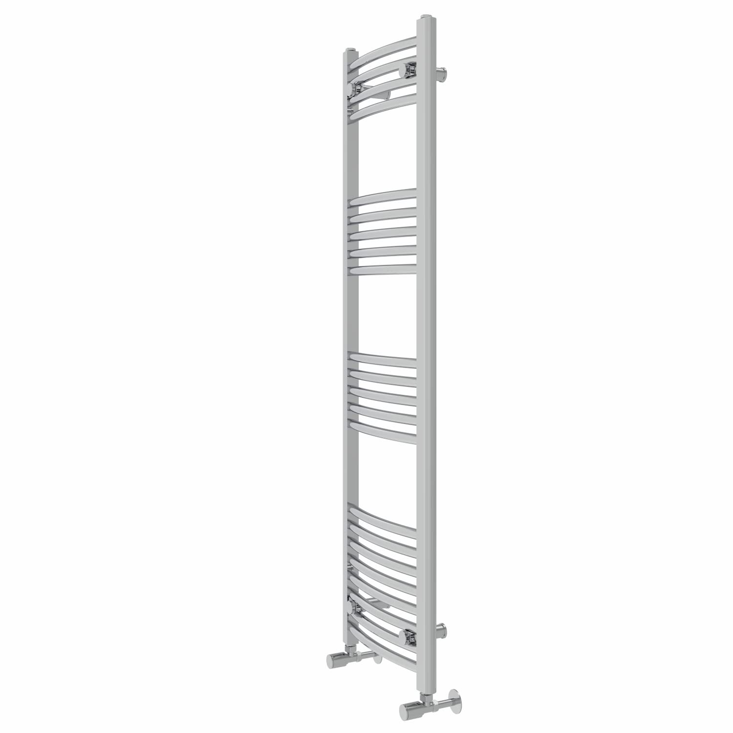 Warmehaus Modern Bathroom Heated Towel Rail 1400x400mm Curved Chrome